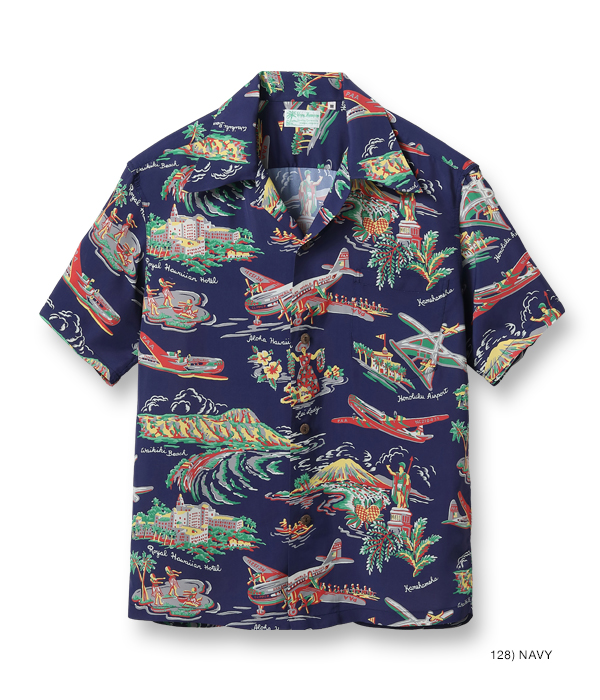 Sun Surf Special-Edition Hawaiian Shirt, PAA Air Travel Navy Blue SS38865-128