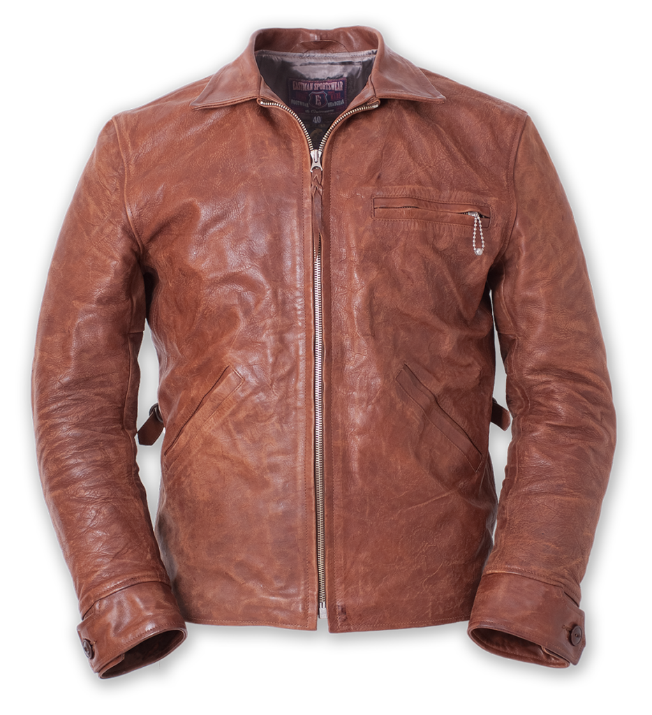 ELMC Californian Vintage-Style, Half-Belt Jacket, Havana Brown
