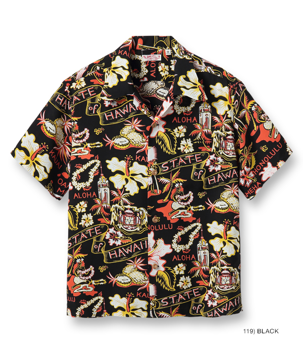 Sun Surf Vintage-Style Hawaiian Shirt State of Hawaii Black SS38792-119