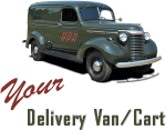 Vintage delivery van graphic.
